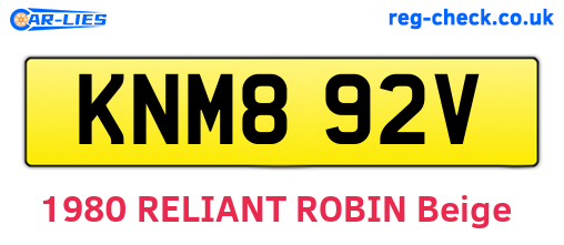 KNM892V are the vehicle registration plates.