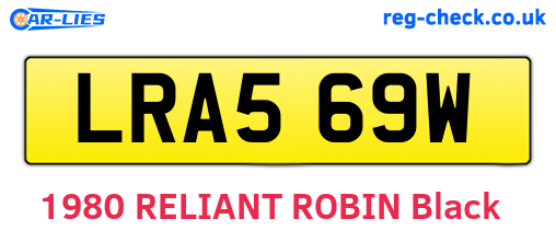 LRA569W are the vehicle registration plates.