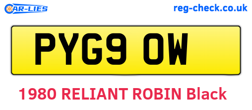 PYG90W are the vehicle registration plates.