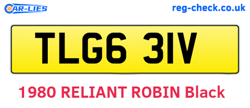 TLG631V are the vehicle registration plates.