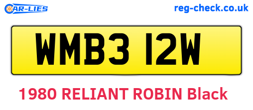 WMB312W are the vehicle registration plates.