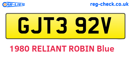 GJT392V are the vehicle registration plates.