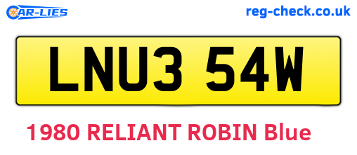 LNU354W are the vehicle registration plates.
