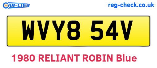 WVY854V are the vehicle registration plates.