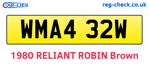 WMA432W are the vehicle registration plates.
