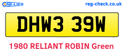 DHW339W are the vehicle registration plates.