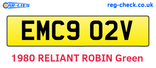 EMC902V are the vehicle registration plates.