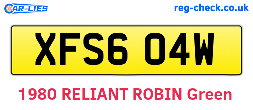 XFS604W are the vehicle registration plates.