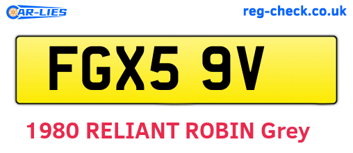 FGX59V are the vehicle registration plates.