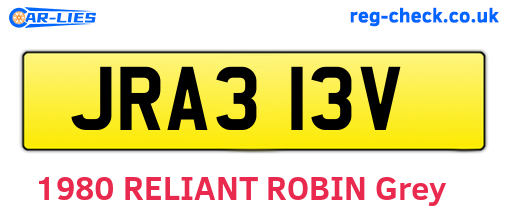 JRA313V are the vehicle registration plates.