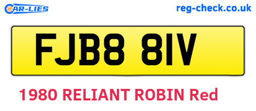 FJB881V are the vehicle registration plates.