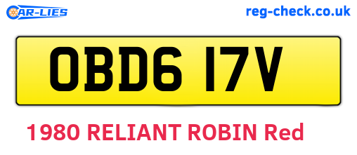 OBD617V are the vehicle registration plates.