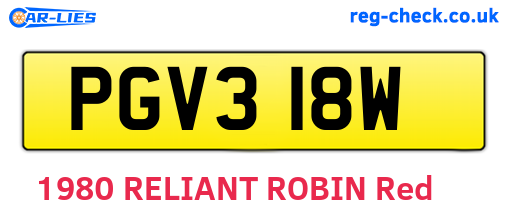 PGV318W are the vehicle registration plates.