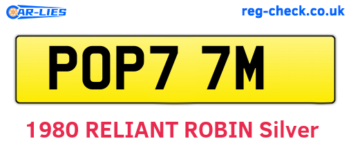 POP77M are the vehicle registration plates.