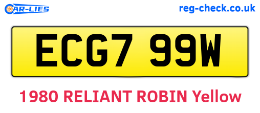 ECG799W are the vehicle registration plates.