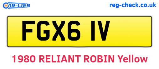 FGX61V are the vehicle registration plates.