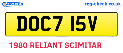 DOC715V are the vehicle registration plates.