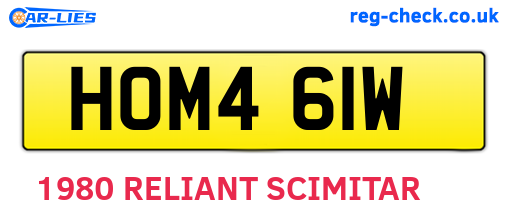 HOM461W are the vehicle registration plates.