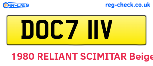 DOC711V are the vehicle registration plates.