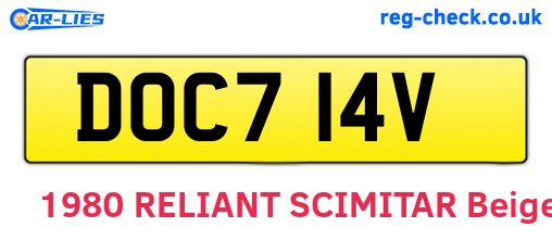 DOC714V are the vehicle registration plates.