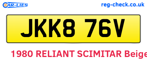 JKK876V are the vehicle registration plates.