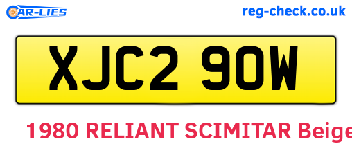 XJC290W are the vehicle registration plates.