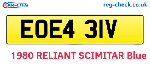 EOE431V are the vehicle registration plates.