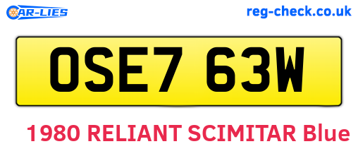 OSE763W are the vehicle registration plates.