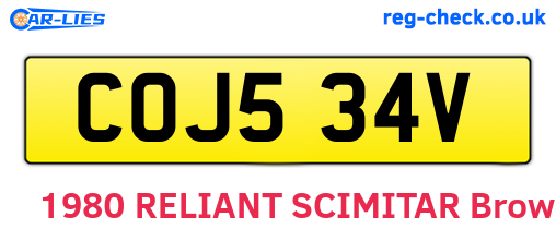 COJ534V are the vehicle registration plates.