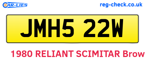 JMH522W are the vehicle registration plates.