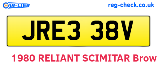 JRE338V are the vehicle registration plates.