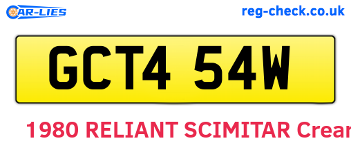 GCT454W are the vehicle registration plates.