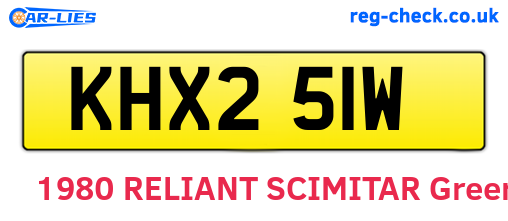 KHX251W are the vehicle registration plates.
