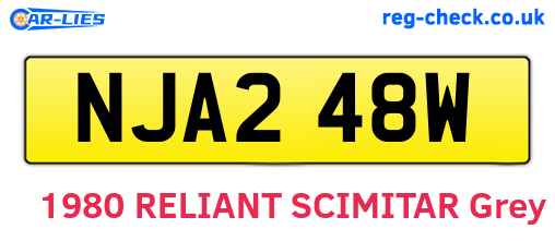 NJA248W are the vehicle registration plates.