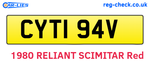 CYT194V are the vehicle registration plates.