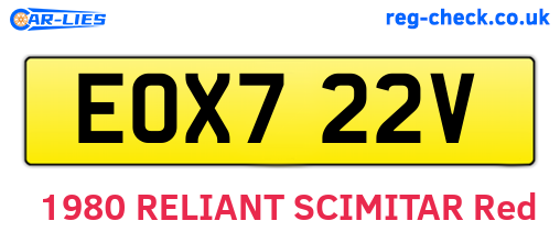 EOX722V are the vehicle registration plates.
