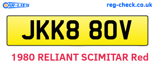 JKK880V are the vehicle registration plates.