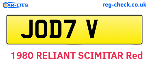 JOD7V are the vehicle registration plates.