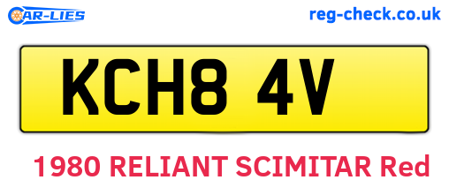 KCH84V are the vehicle registration plates.