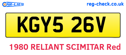 KGY526V are the vehicle registration plates.