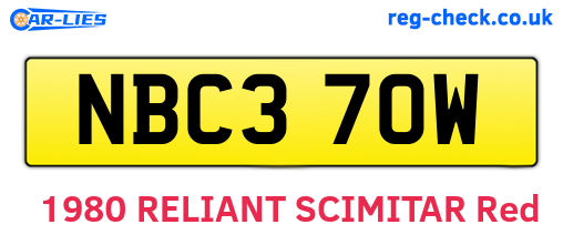 NBC370W are the vehicle registration plates.