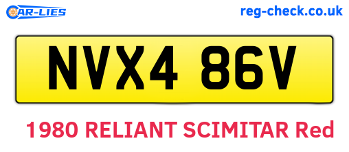 NVX486V are the vehicle registration plates.