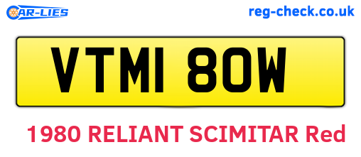 VTM180W are the vehicle registration plates.