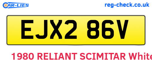 EJX286V are the vehicle registration plates.