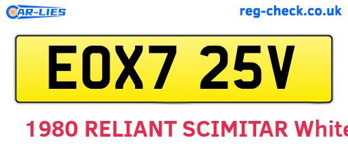 EOX725V are the vehicle registration plates.