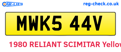 MWK544V are the vehicle registration plates.