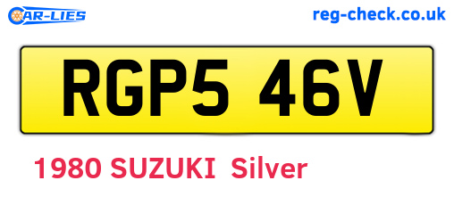 RGP546V are the vehicle registration plates.