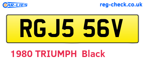 RGJ556V are the vehicle registration plates.