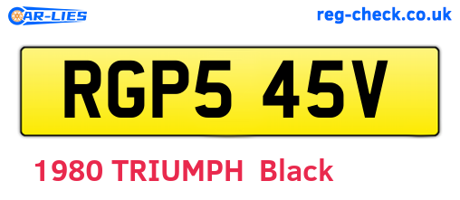 RGP545V are the vehicle registration plates.