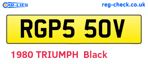 RGP550V are the vehicle registration plates.